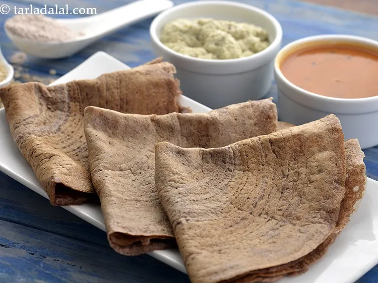 Step 28 – You can make nachni dosas from the same ingredients. Just add 2 tbsp of rice …