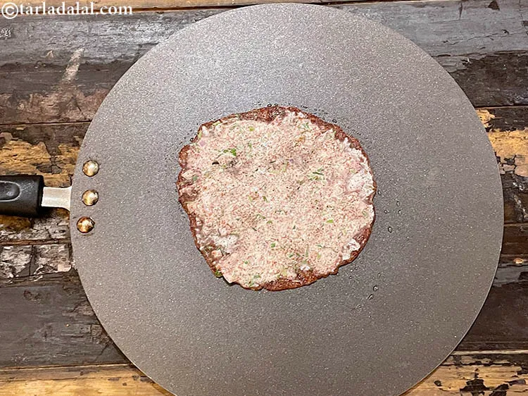 Step 19 – This dosa cooks pretty fast and the edges become dark brown.