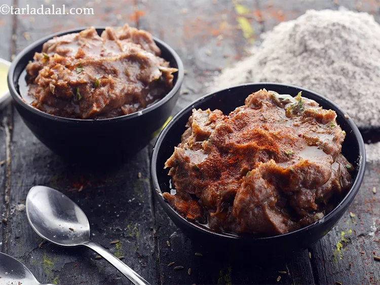 Step 18 – Serve the <strong>ragi khichu</strong> hot.