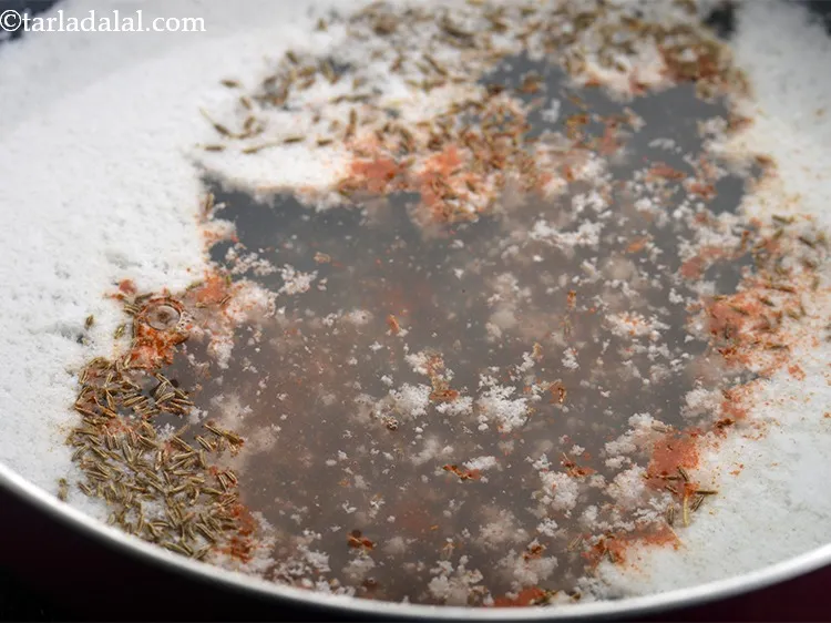 Step 6 – Add chilli powder. This is totally optional. If preparing for kids, skip adding it.