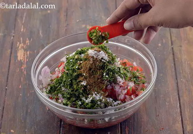 Step 9 – Add the finely chopped chillies. You can avoid this if you don&rsquo;t want the salsa …