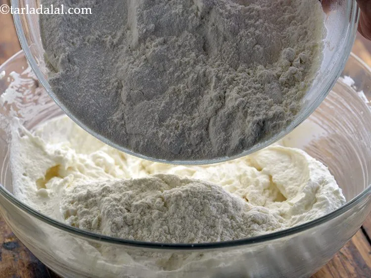 Step 9 – Add the plain flour mixture.