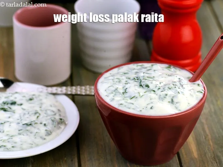 Step 13 – Serve <strong>low calorie spinach raita recipe | weight loss palak raita | </strong>chilled.