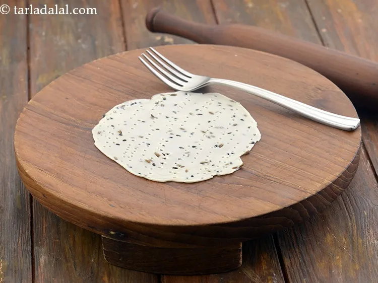 Step 27 – Roll into a 125 mm. (5&rdquo;) diameter circle without using any flour for rolling. And …