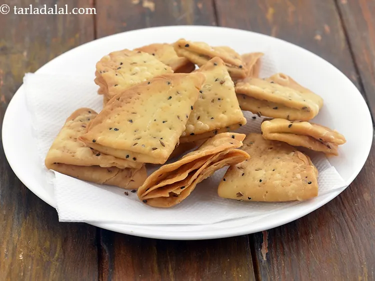 Step 35 – Deep-frying the nimki on a slow flame is necessary to get uniform colour and perfect …