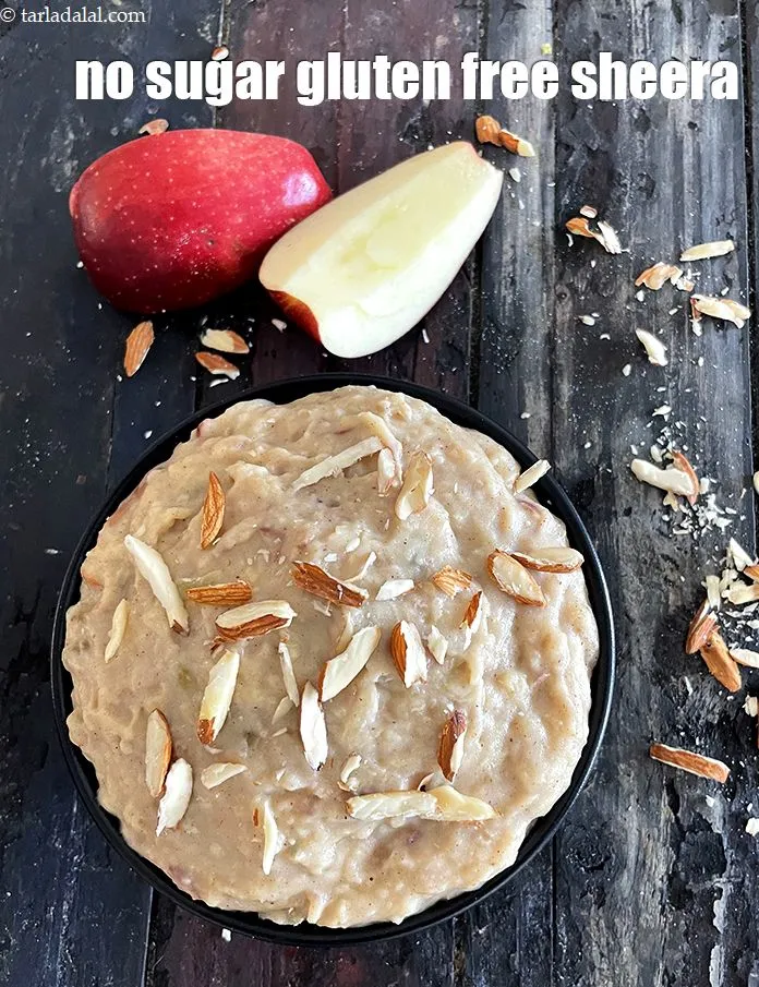 Step 21 – Serve <strong>jowar apple sheera | no sugar gluten free sheera | healthy Indian&nbsp;sweet |&nbsp;</strong>warm.