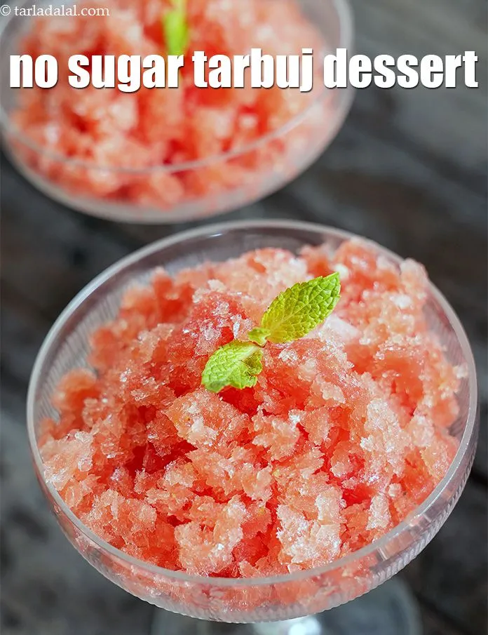 Step 16 – Serve <strong>watermelon slush | healthy frozen Indian watermelon summer dessert | 3 ingredient watermelon sorbet&nbsp;| …