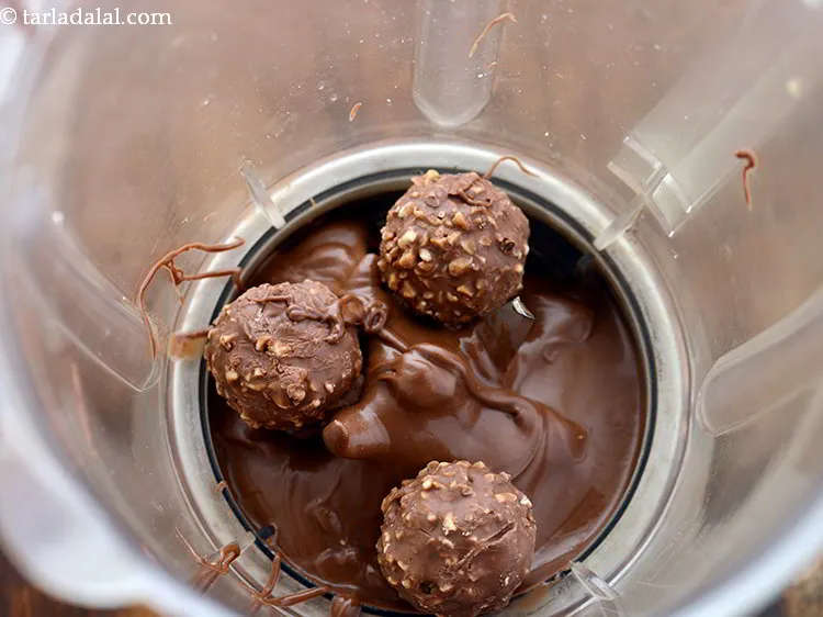 Step 4 – Add 3 ferrero rocher chocolate. You can use any hazelnut based chocolate to give a …
