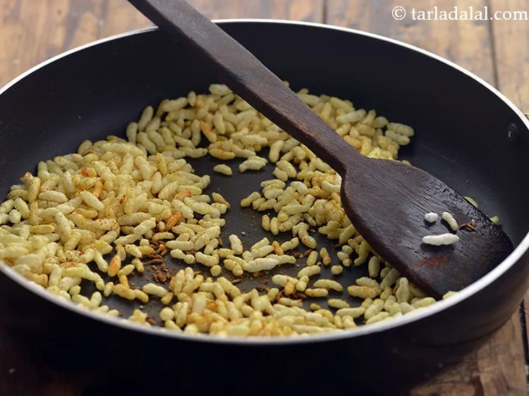 Step 10 – Mix well and cook for 30 seconds. Puffed rice is basically very bland and this …