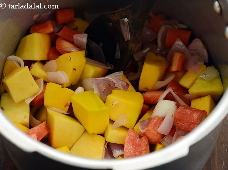 Step 10 – Saut&eacute; on a medium flame for 2 minutes. This recipe makes use of a handful …