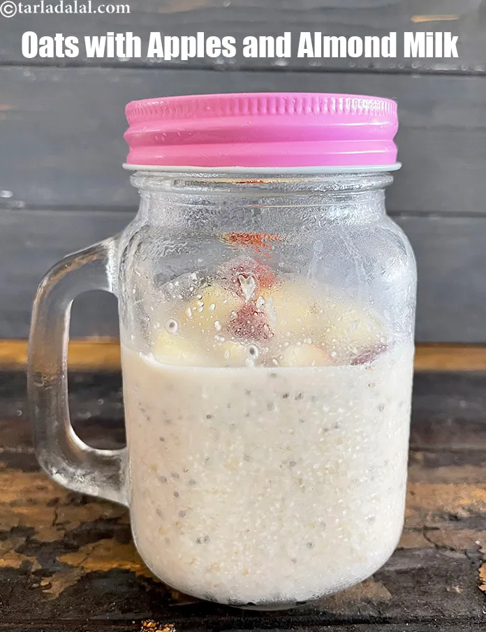 Step 19 – Serve <strong>oatmeal almond milk with apples | oats with apples and almond milk | vegan …