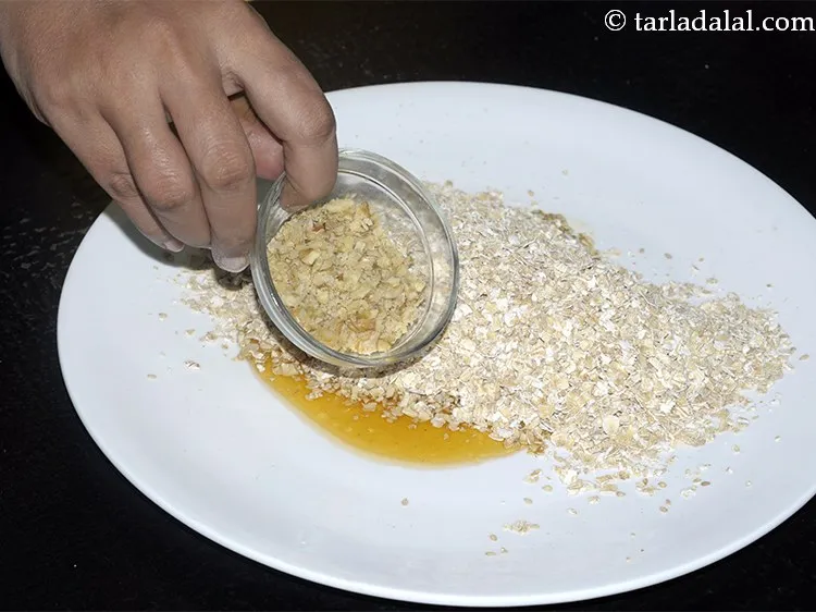 Step 20 – Add the finely chopped walnuts also. These are a good source of omeaga-3 fatty acids.