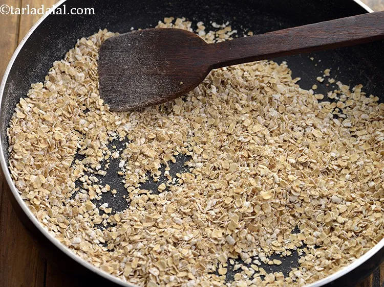 Step 33 – Roasting oats perfectly is very important to make them crisp.
