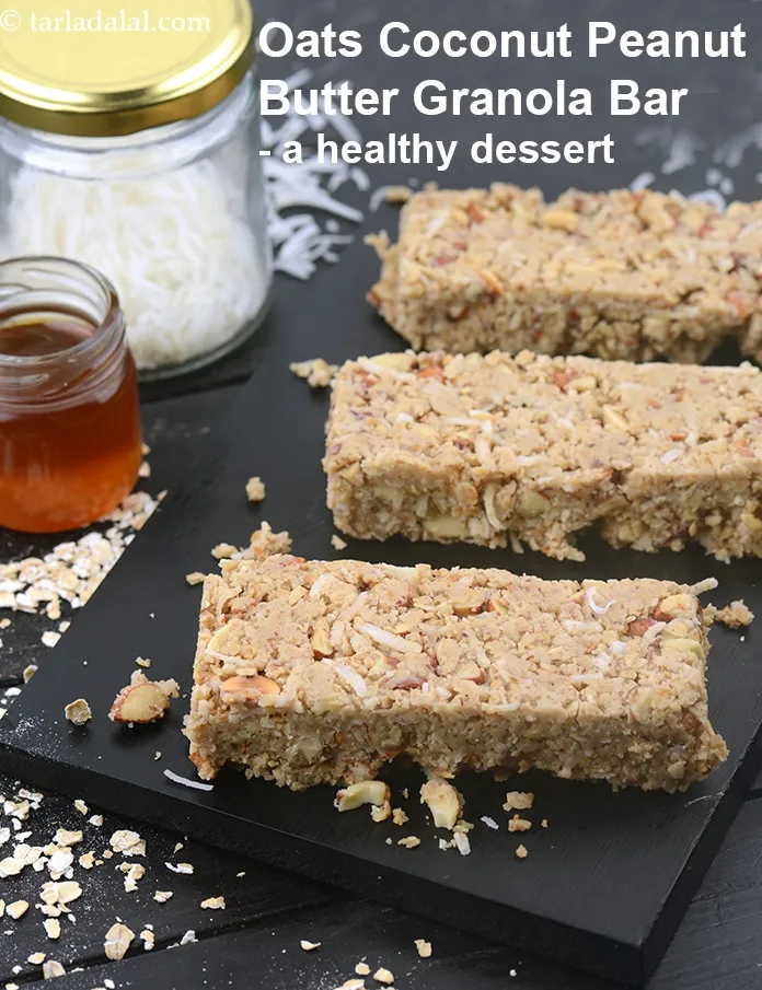 Step 40 – <strong>Oats Coconut Peanut Butter Granola Bar &ndash; a healthy dessert.</strong>