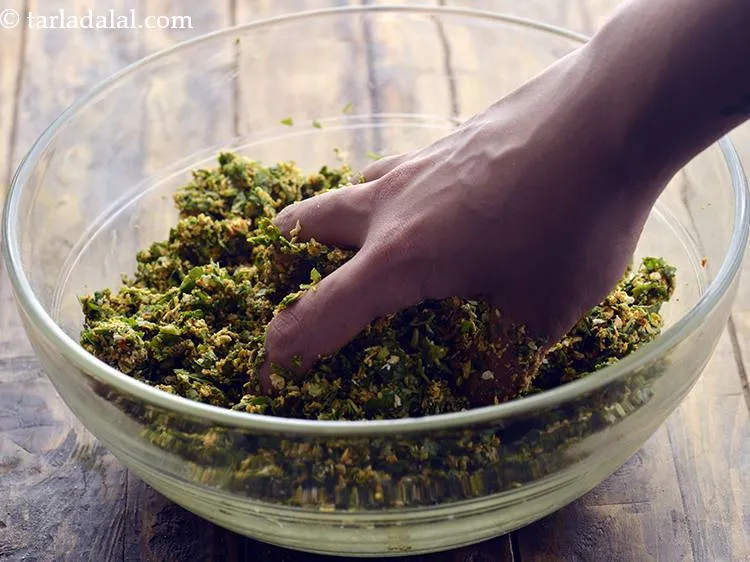 Step 13 – Add 1-2 tbsp water if required to combine the dough.