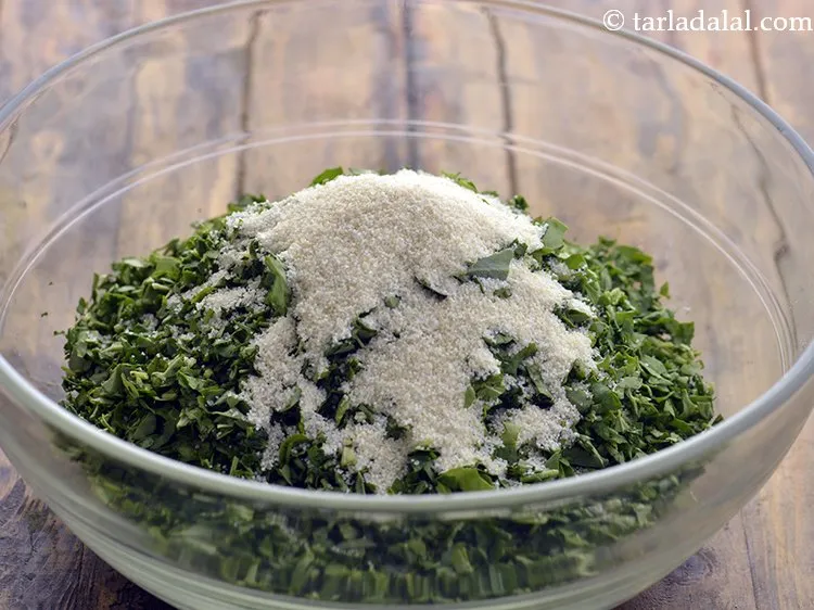 Step 5 – Add semolina for a coarse grainy mouthfeel.