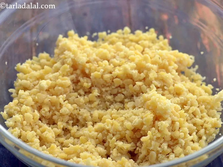 Step 7 – Transfer the moong dal paste into a bowl.