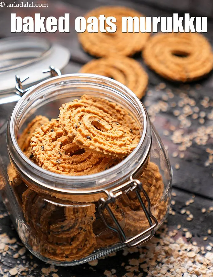 Step 22 – Cool the <strong>baked oats murukku </strong>completely and serve or store in an air-tight container and …