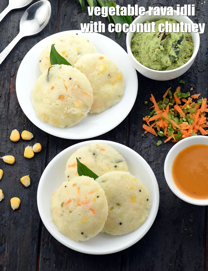 Step 57 – Serve <strong>instant veg rava idli recipe | vegetable rava idli with coconut chutney | Indian …