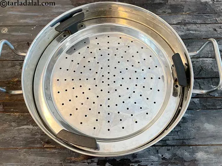 Step 21 – This is what a dhokla steamer looks like.