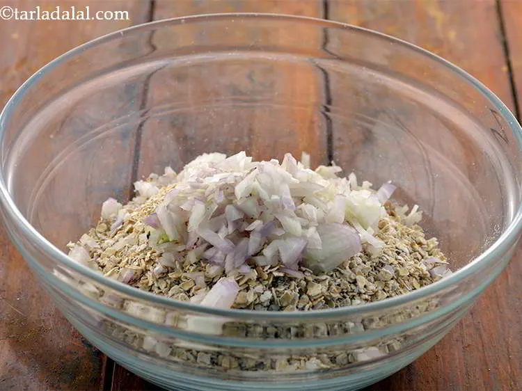 Step 4 – <p>Next add finely chopped onions. It is very important to chop them nicely or else …