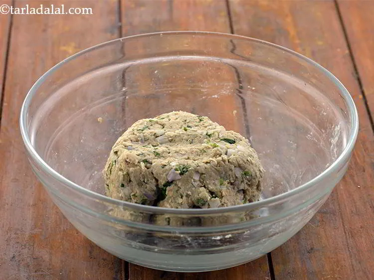 Step 11 – <p>Using approx. ½ cup of water, try to form dough for the <strong>Oats Roti</strong>. The …