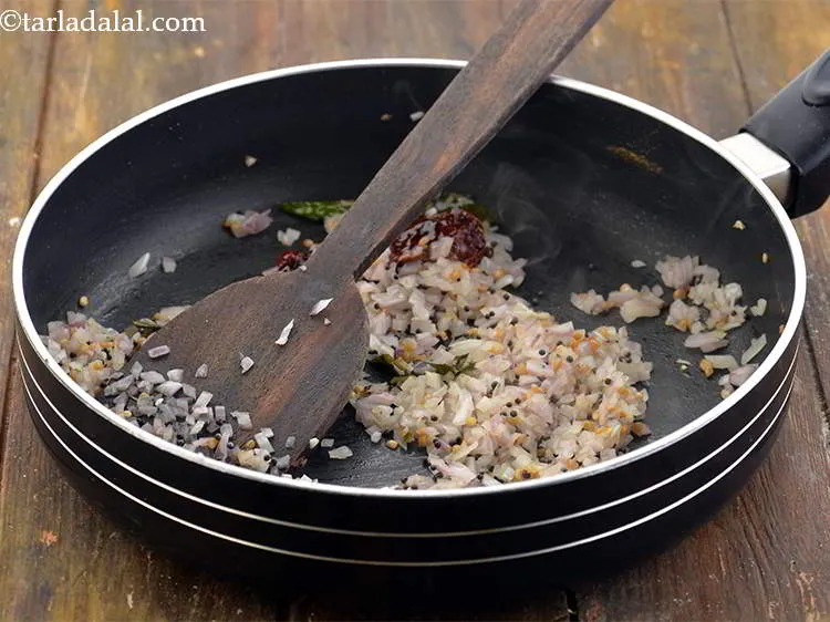 Step 13 – Add the onions and saut&eacute; on a medium flame for 1 minute or till the …