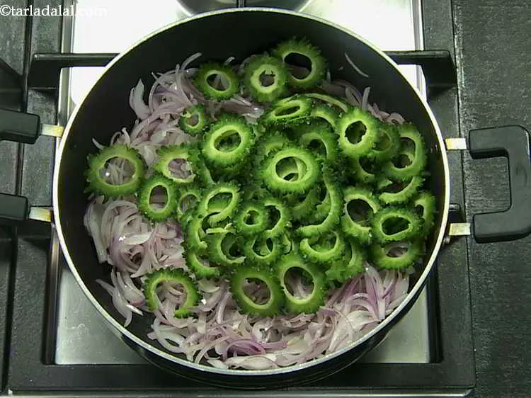 Step 10 – Add the bitter gourd. Combining the karela with onions is the most effective way of …