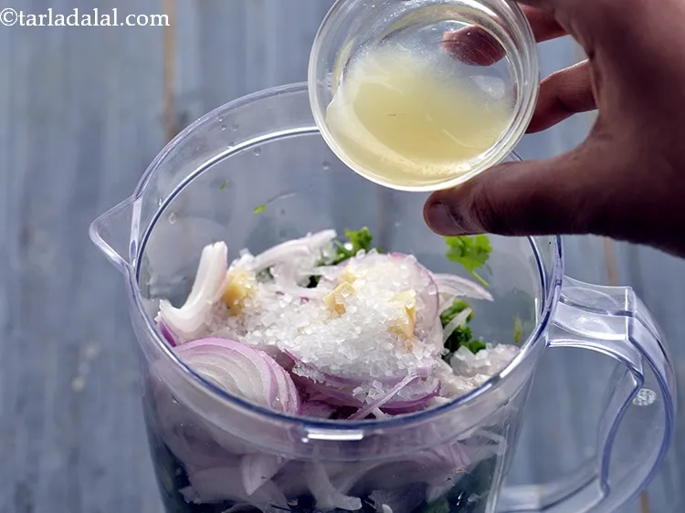 Step 25 – Lemon juice is a must to maintain the colour of the chutney. So do not …