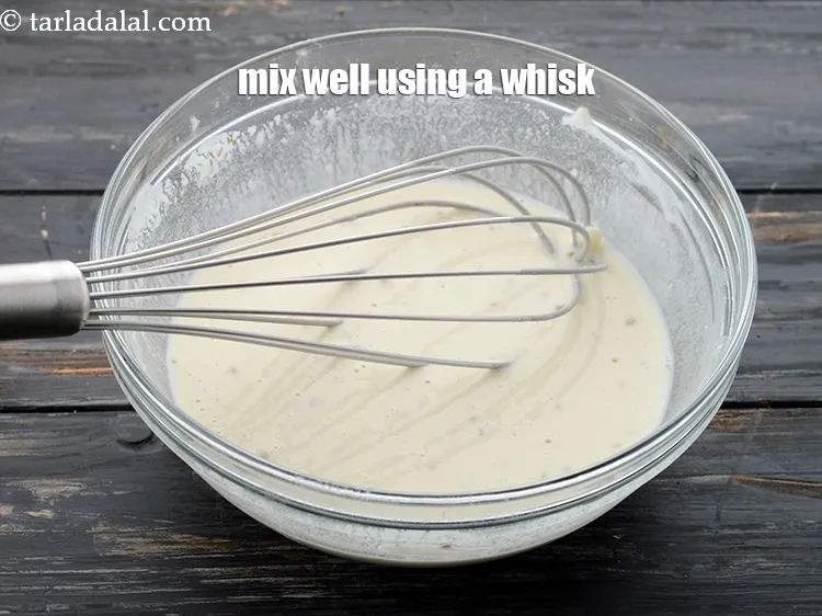 Step 12 – Mix well using a whisk till no lumps remain.&nbsp;