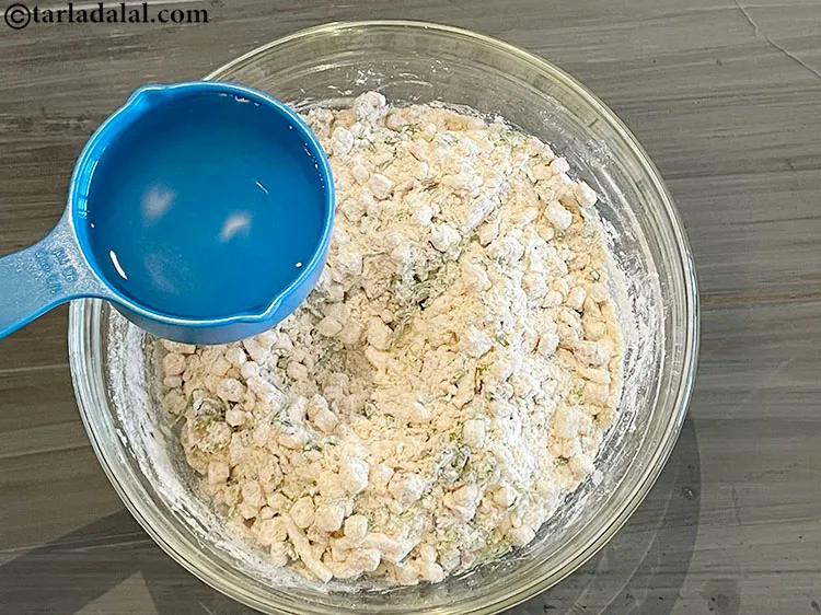 Step 11 – Add enough water to make a soft dough.