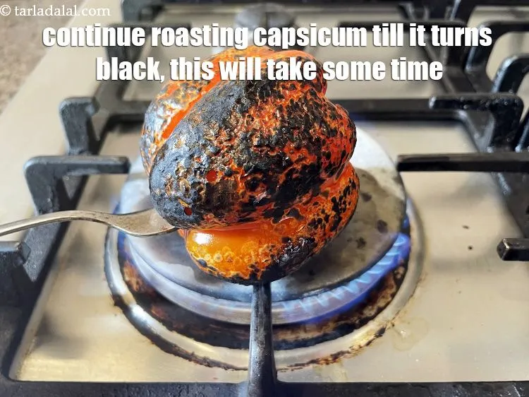 Step 10 – <meta charset="UTF-8" />Roast them over an open flame till they turn black. This will take …