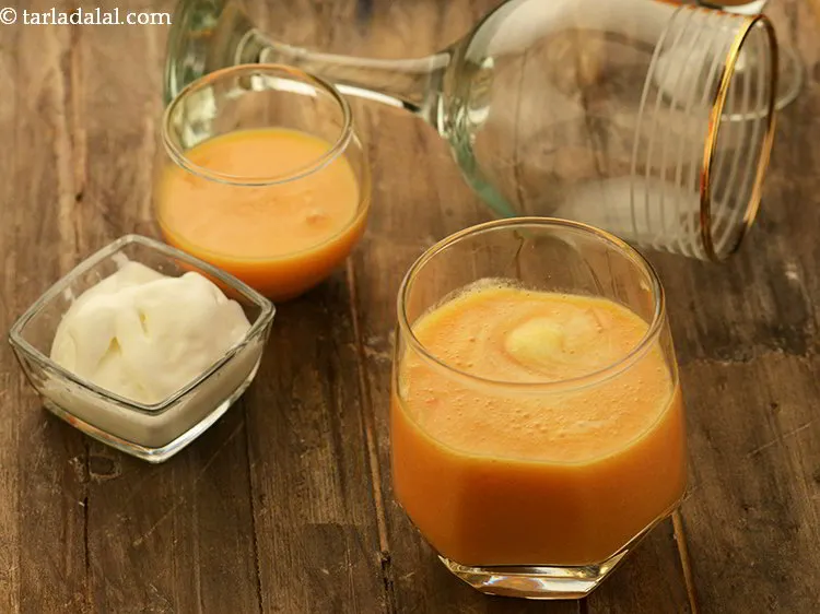 Step 6 – Serve&nbsp;&nbsp;<strong>orange papaya smoothie recipe | papaya orange smoothie | Indian style orange papaya smoothie |&nbsp;</strong>in …