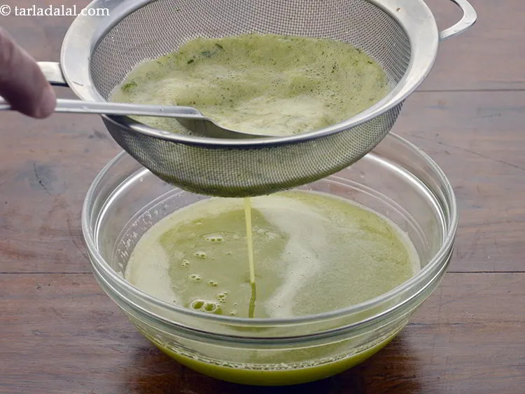 Step 13 – Strain the <strong>orange mint drink</strong> using a strainer. Avoid this step to prevent the loss …