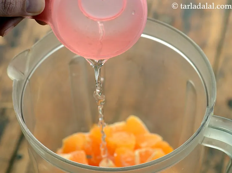 Step 18 – Add around &frac12; cup of water. This is to ease the process of blending.