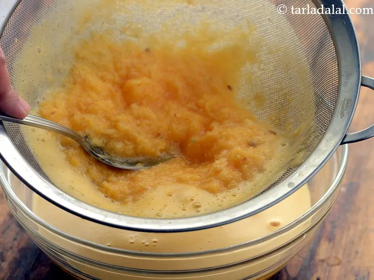 Step 21 – Strain it very well. Keep pressing with a big spoon so as to extract maximum …