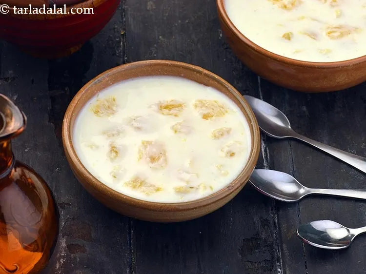 Step 31 – Refrigerate <strong>orange kheer recipe | santre ki kheer | Komola kheer | Indian mithai</strong> for …