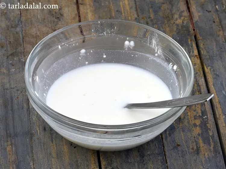 Step 23 – Add the cornflour-milk mixture.