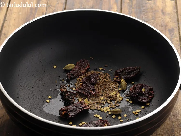 Step 14 – Add dry red chillies.