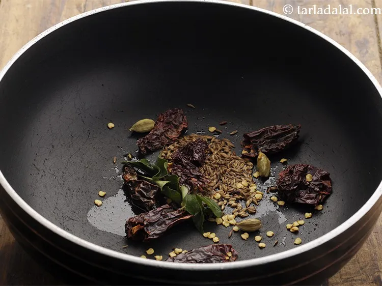 Step 15 – Add curry leaves.