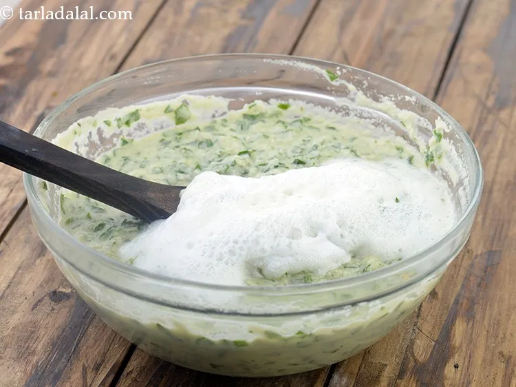 Step 19 – When the bubbles form, mix gently.