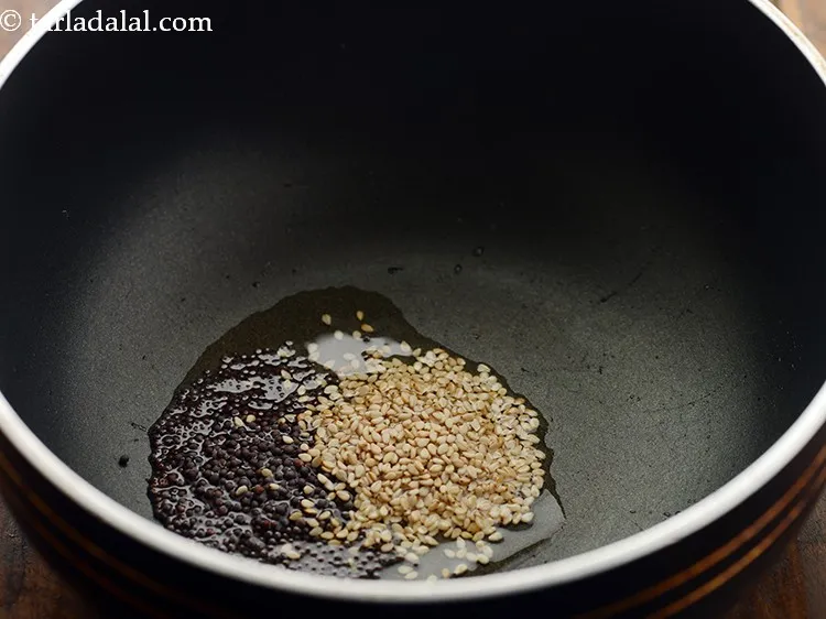 Step 26 – Once the oil is hot, add 1 tsp&nbsp;<a href="https://www.tarladalal.com/glossary-mustard-seeds-sarson-rai-sarson-ke-beej-525i">mustard seeds ( rai / sarson)</a> and …