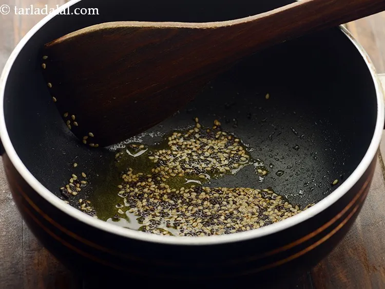 Step 28 – Saut&eacute; for 15 seconds. Though muthias are a light snack but, the hing aids in …