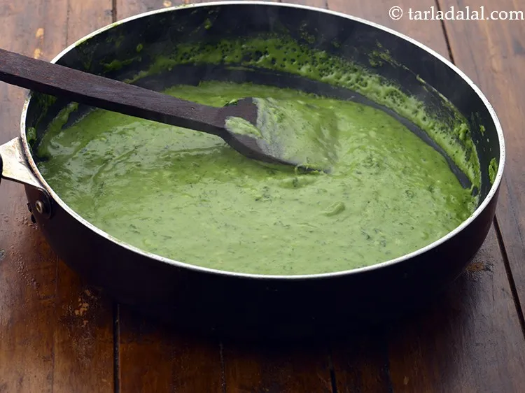 Step 16 – Mix well and cook on a medium flame for 3 minutes, while stirring continuously. The …