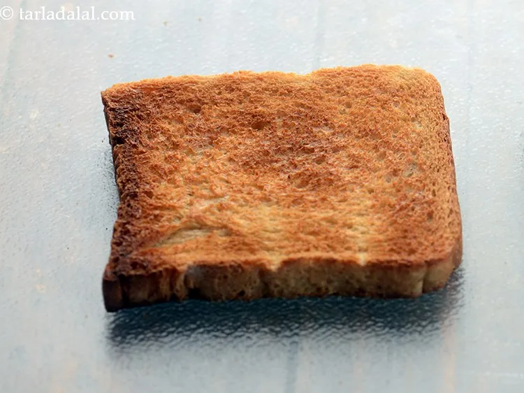 Step 20 – Place a toasted bread slice on a clean, dry surface.