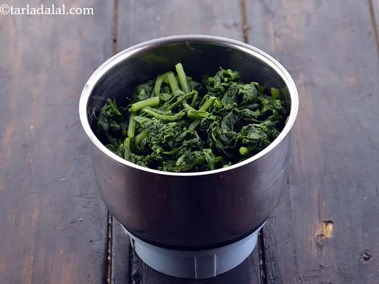 Step 15 – Cool it down slightly and transfer into a small mixer jar.