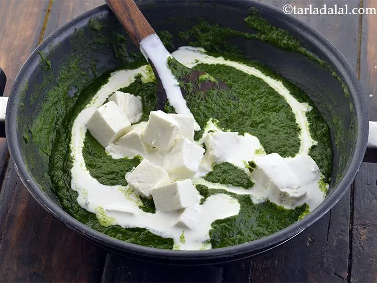 Step 32 – Add the cream in the end so that&nbsp;<strong><em>Restaurant Style&nbsp;<em><strong>P</strong></em>alak Paneer</em></strong>&nbsp;doesn&rsquo;t get curdled. The cream to …