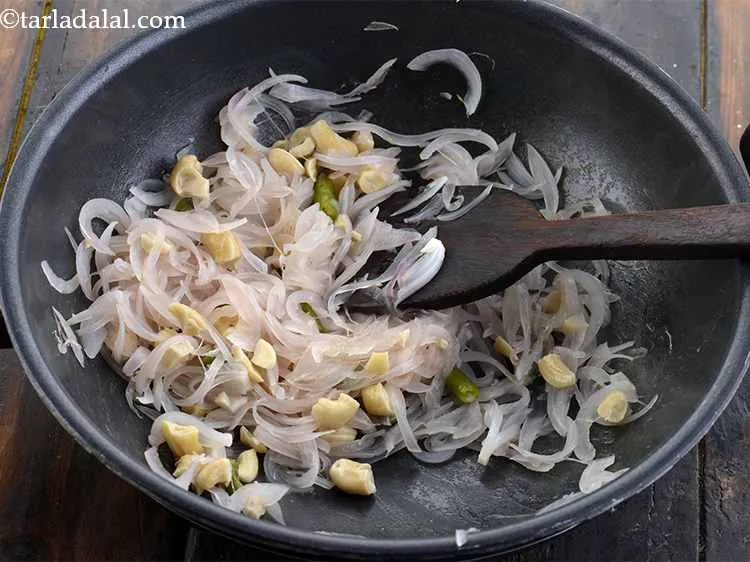 Step 5 – Simmer on a low flame for about 15 minutes or till the cashew nuts become …