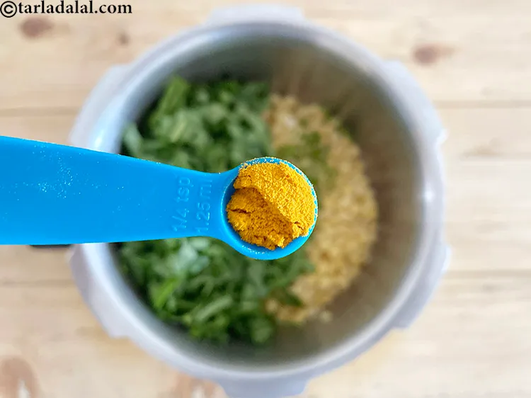 Step 12 – Add&nbsp;<meta charset="UTF-8" />1/4 tsp&nbsp;<a href="glossary-turmeric-powder-haldi-645i">turmeric powder (haldi)</a>.