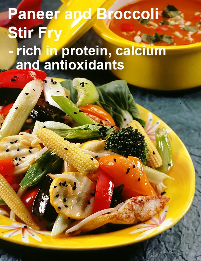 Step 23 – <strong>Paneer and Broccoli Stir Fry &ndash; rich in protein, calcium and antioxidants.</strong>